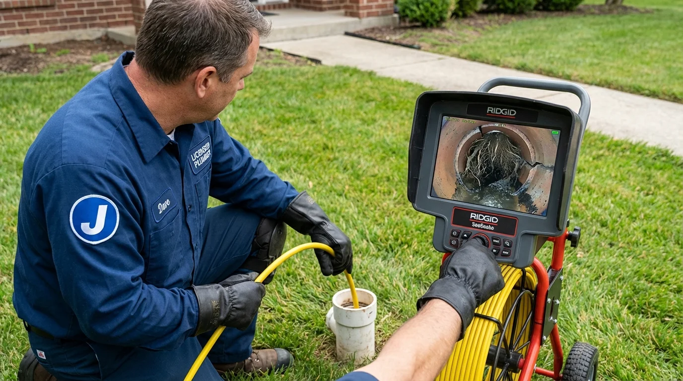 Sewer camera inspection being performed by Johns Plumbing LLC in Stuttgart